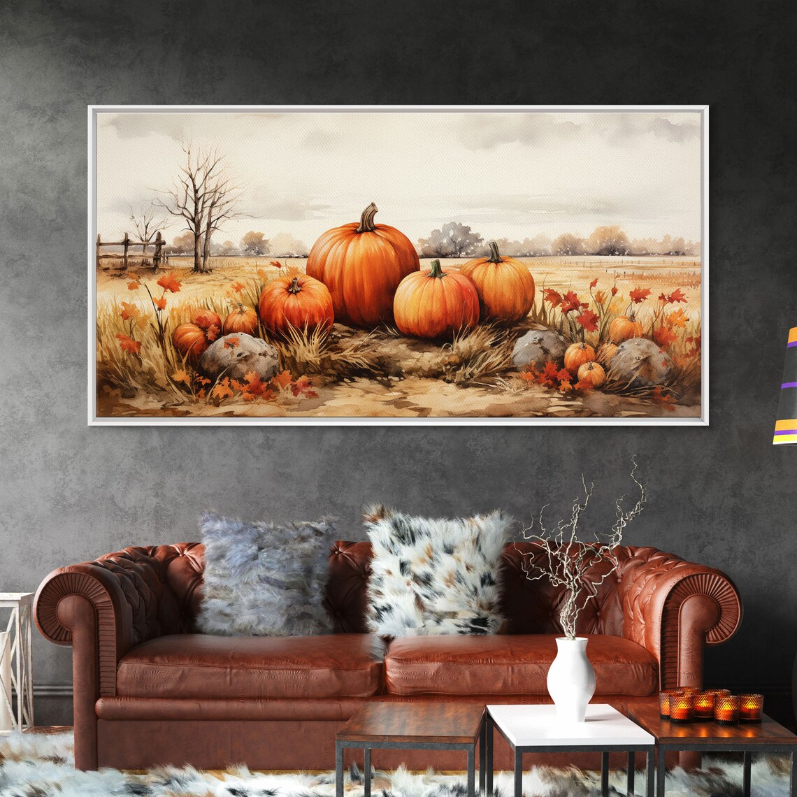 Pumpkins Still Life, Vintage Farmhouse Art Print - Image 6