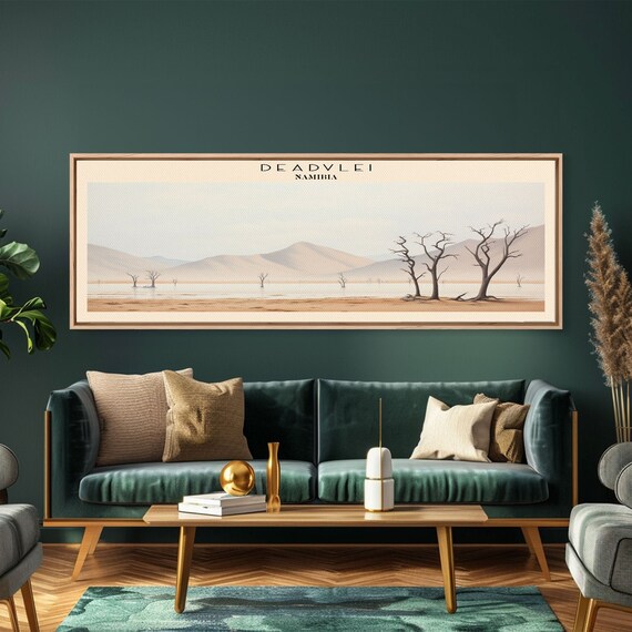 Deadvlei Travel Poster Print Framed Wall Art Metal Wall Art Namibia Art Gift For Him Panoramic Wall Art Travel Gift