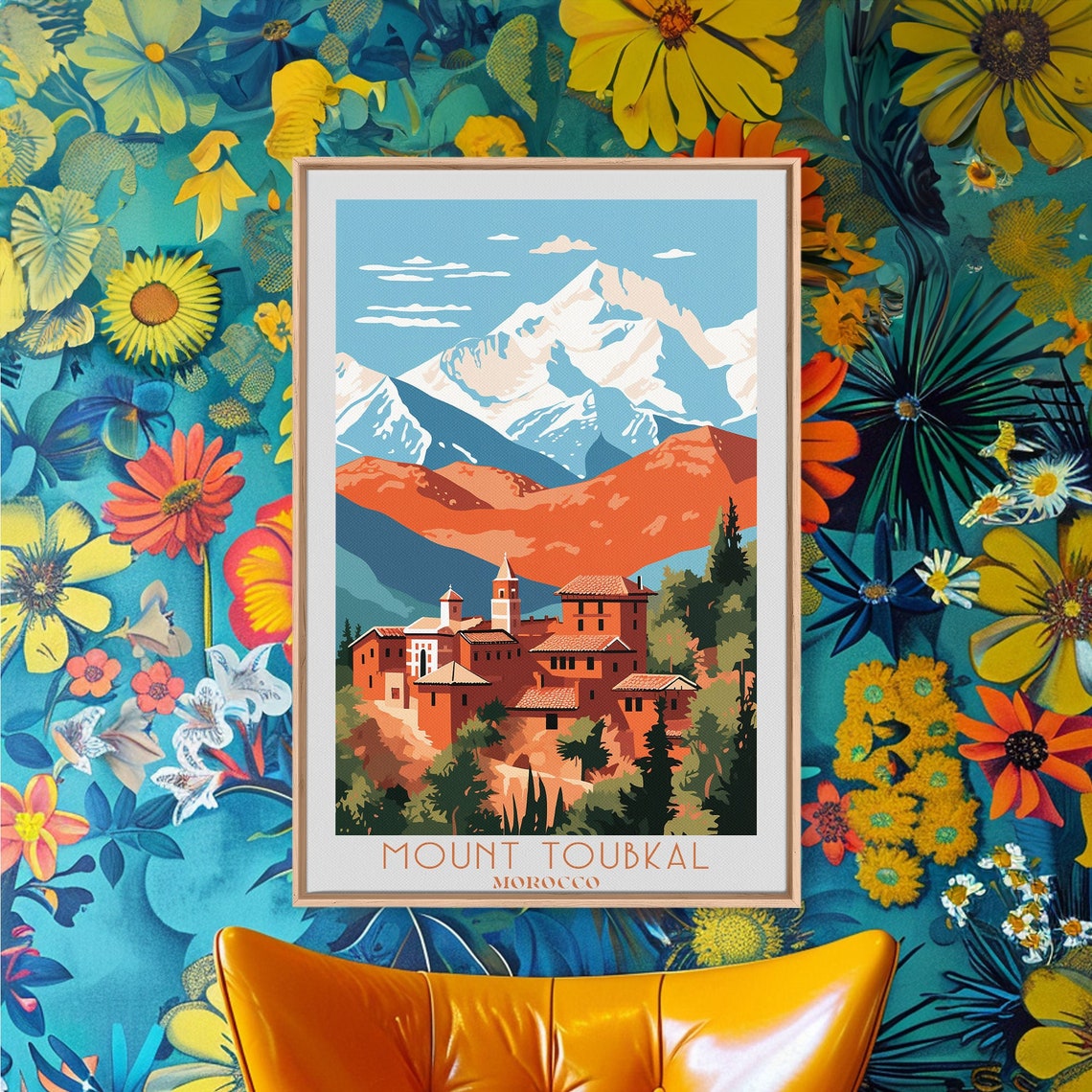 Mount Toubkal Morocco Snow Capped Peak Village Mountain Poster - Image 5