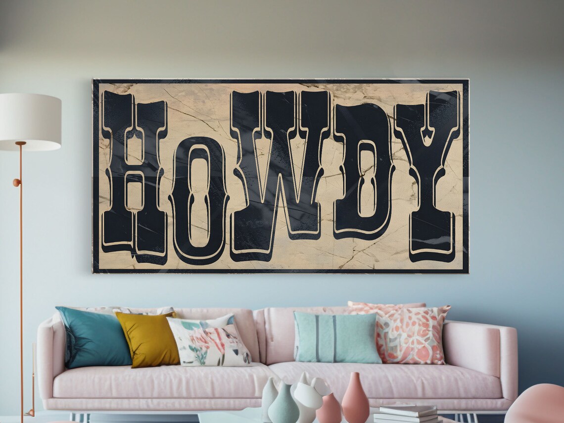 Howdy Typography Art Print, Southwestern Ranch Decor - Image 2