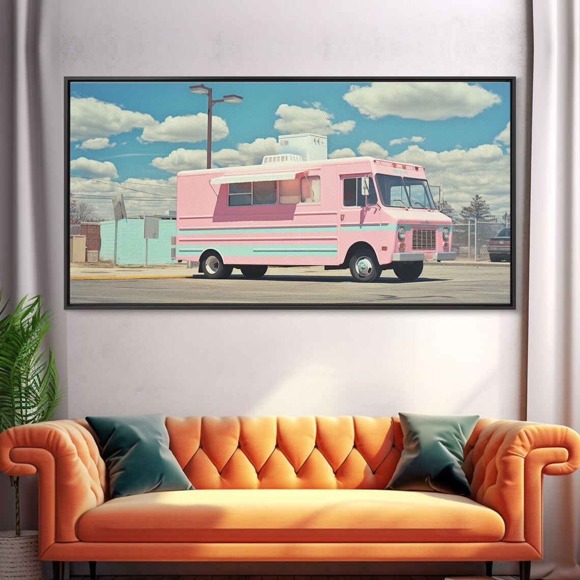 Retro Vaporwave Ice Cream Truck, Vintage Style Art Print - Image 5