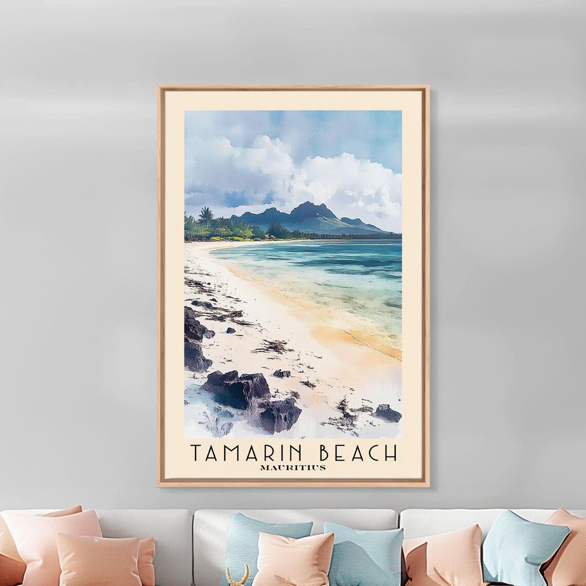 Tamarin Beach Mauritius White Sand Bay Volcanic Rock Shore Poster - Image 2