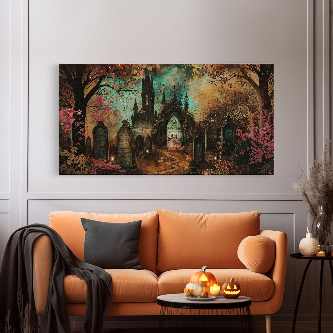 Ye Old Haunted Graveyard Halloween Art Print