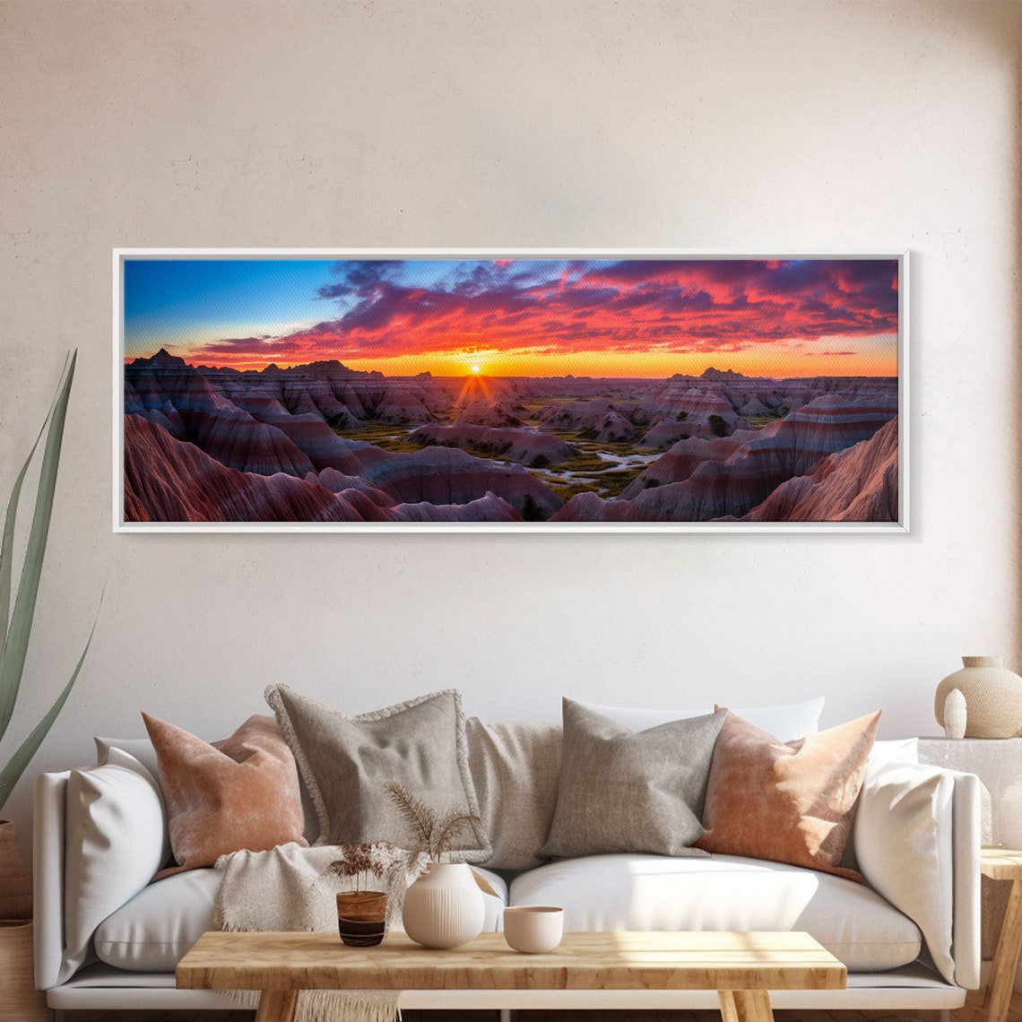Badlands National Park Sunset Striped Eroded Buttes Panoramic Poster - Image 4