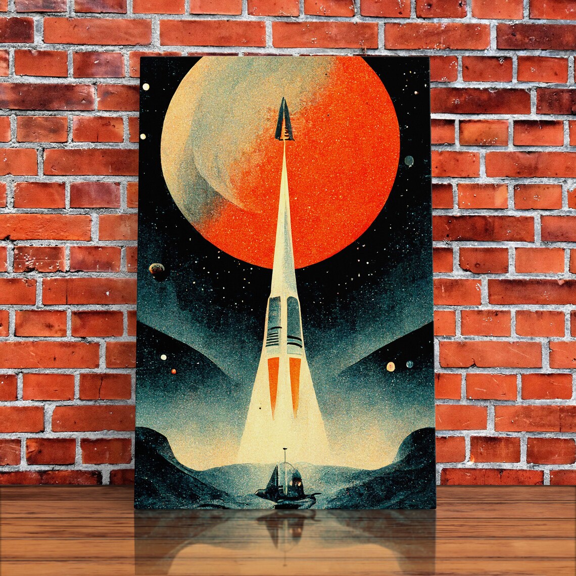 Art Deco Style Spaceship Space Exploration Poster