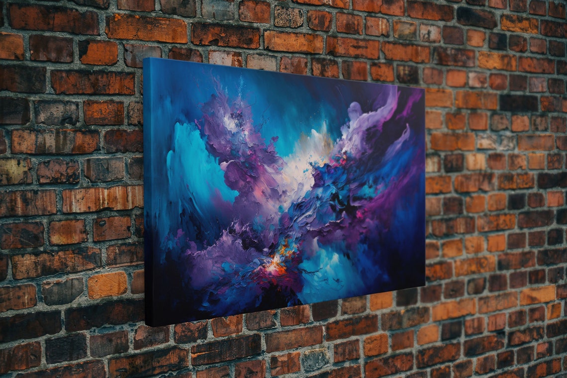 Abstract Blue Purple Cosmic Nebula Swirl Fluid Modern Art Wall Poster - Image 5