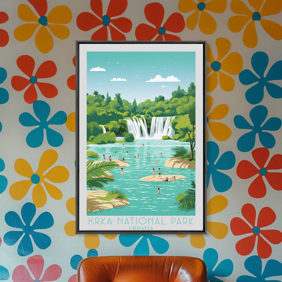 Krka National Park Croatia Waterfall Cascades Swimming Turquoise River Poster - Image 2