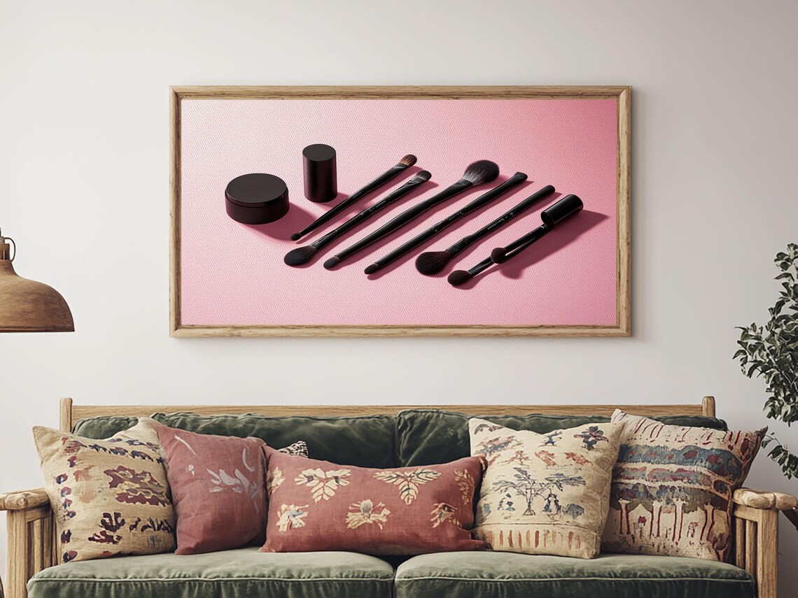 Makeup Brushes Art Print, Preppy Dorm Room Decor