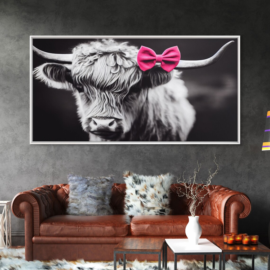 Highland Cow Art Print, Farmhouse Black And White - Image 6
