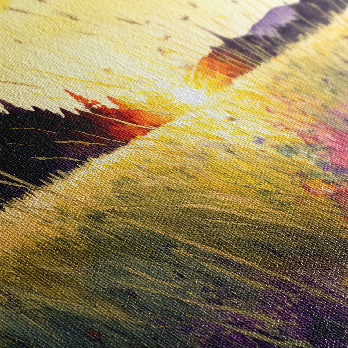 Texas Prairie Sunset Watercolor Wall Art Print - Image 2