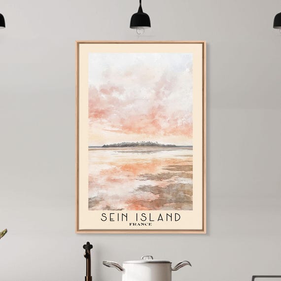 Sein Island France Watercolor Print Vacation Gift France Wall Art Vacation Wall Art Vacatation Beach Decor Beach Or Lakehouse Art