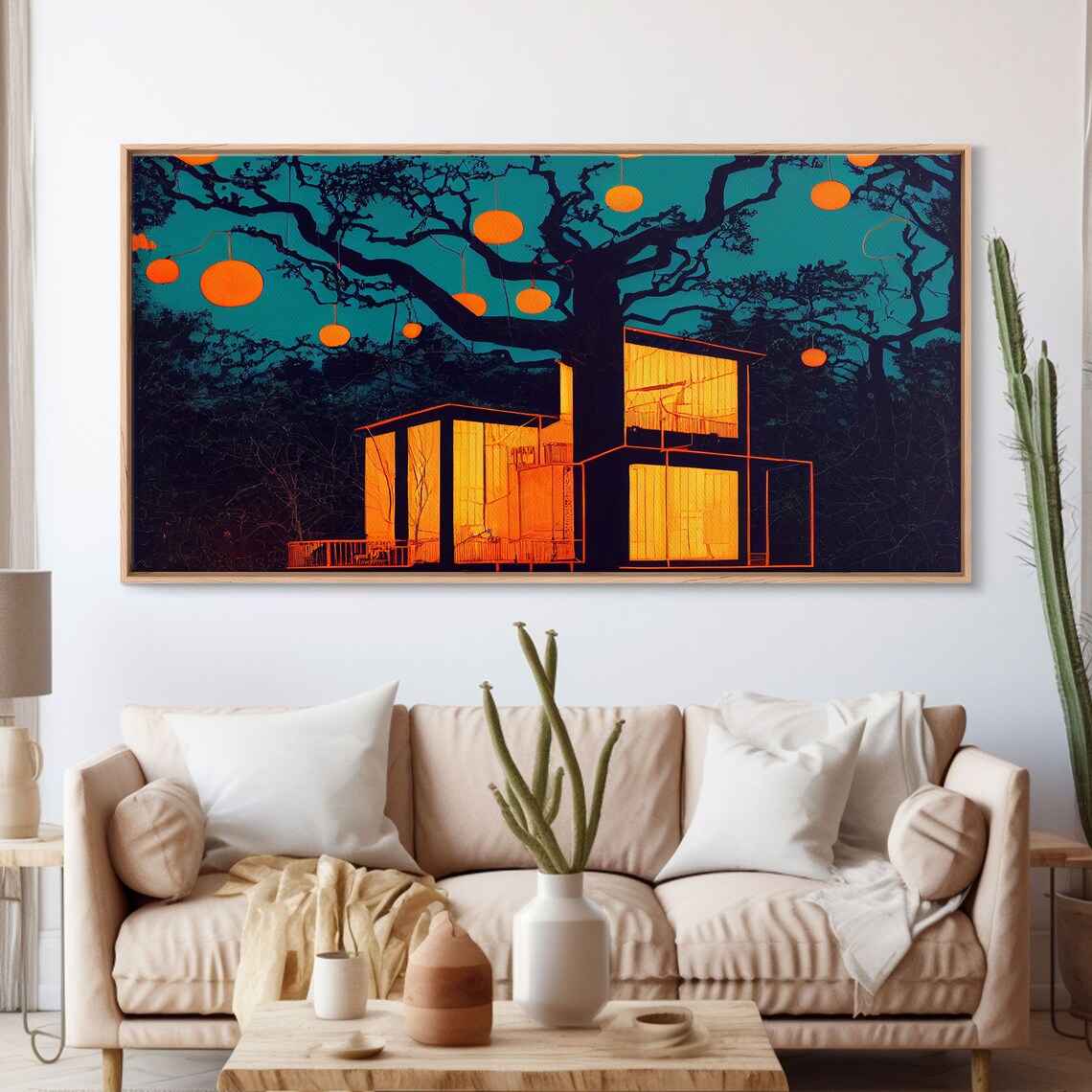 Surrealist Treehouse Art Print, Psychedelic Decor - Image 3