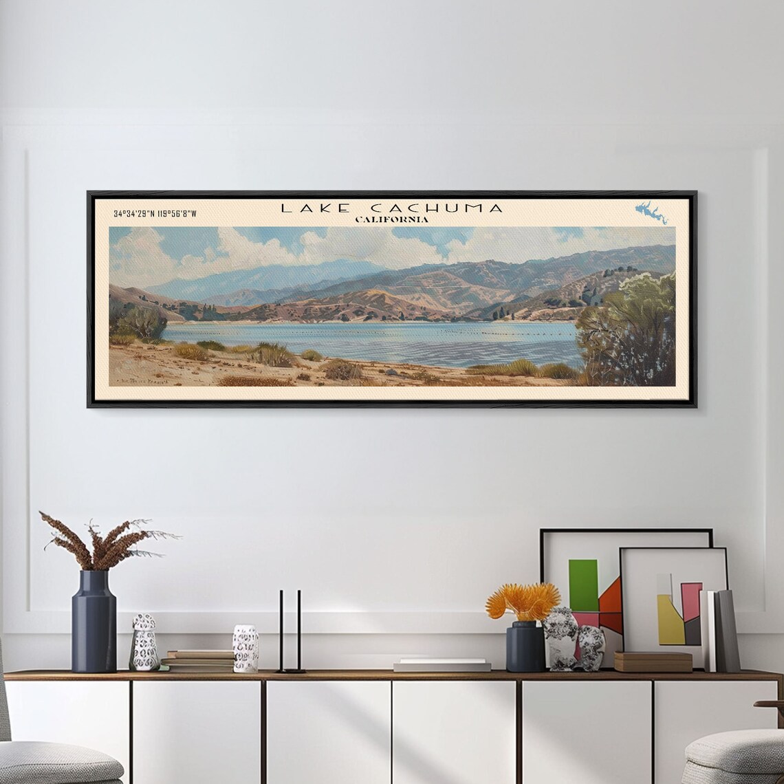 Lake Cachuma California Travel Poster, Lake House Decor - Image 3