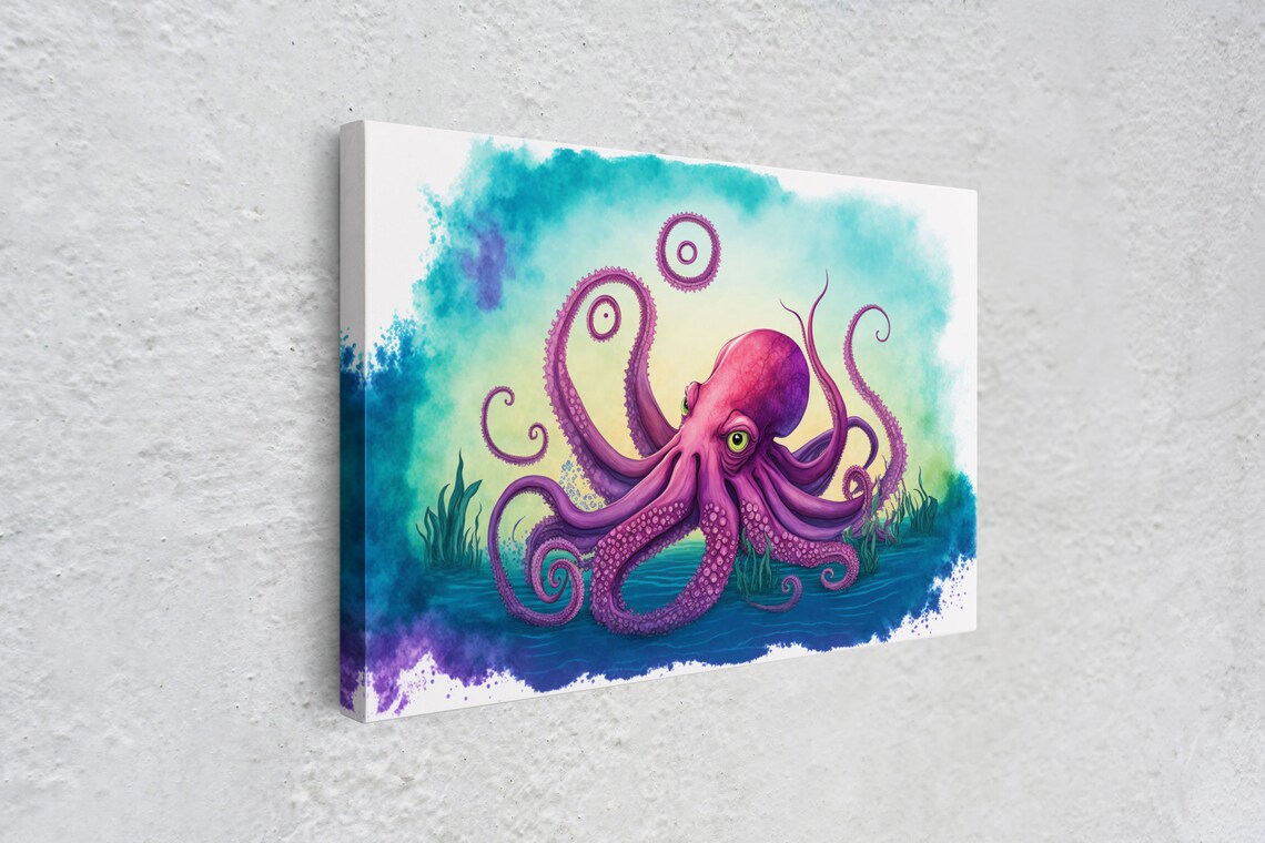 Octopus Art Animal Prints Framed Print Ocean Themed Wall Art - Image 4