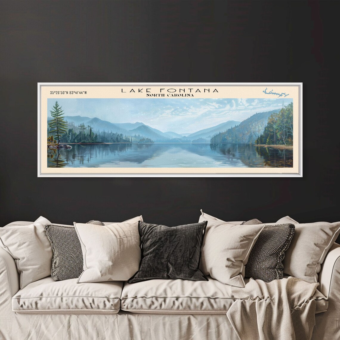 Lake Fontana North Carolina Travel Poster, Lake House - Image 4