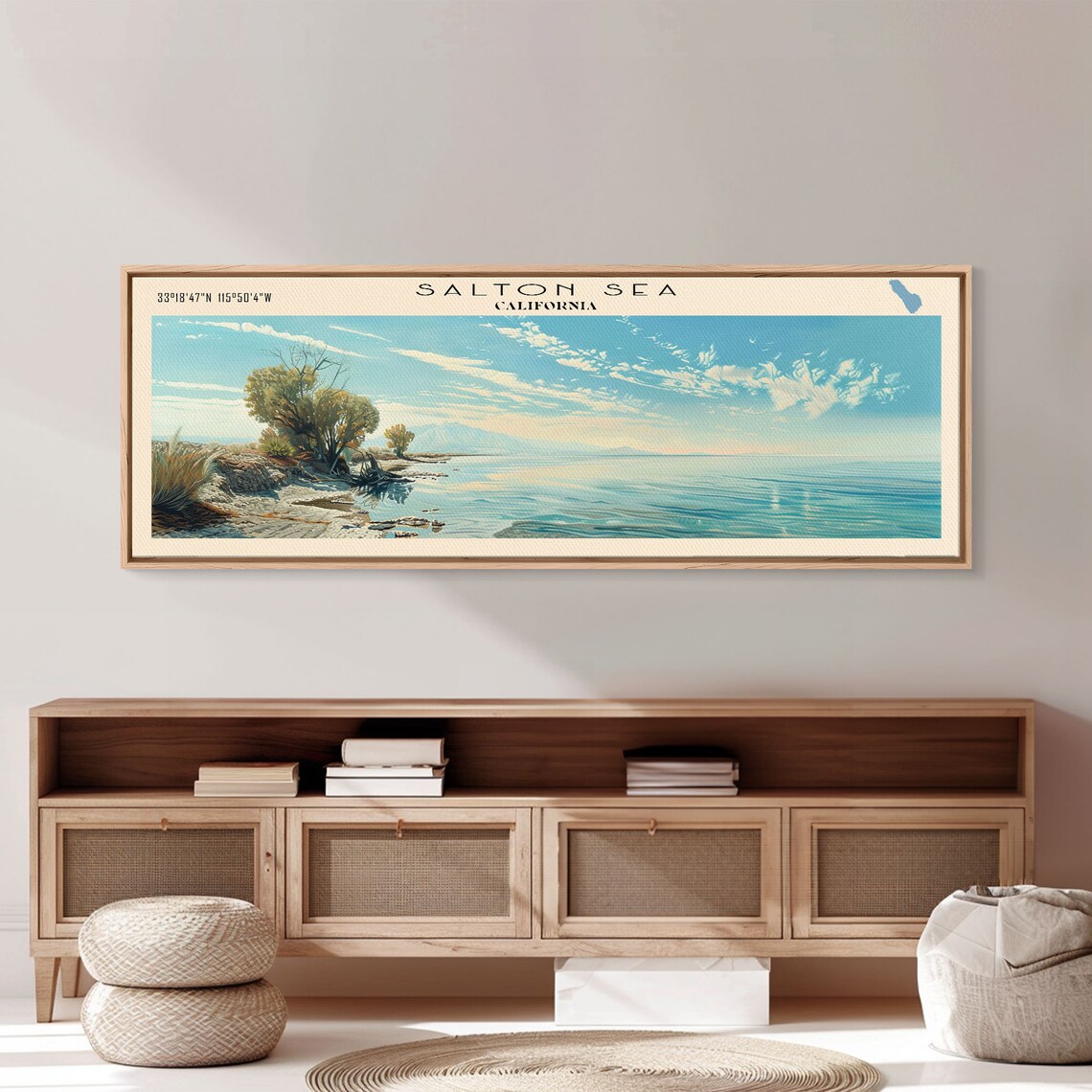 Salton Sea California Turquoise Desert Sea Bright Sky Travel Poster