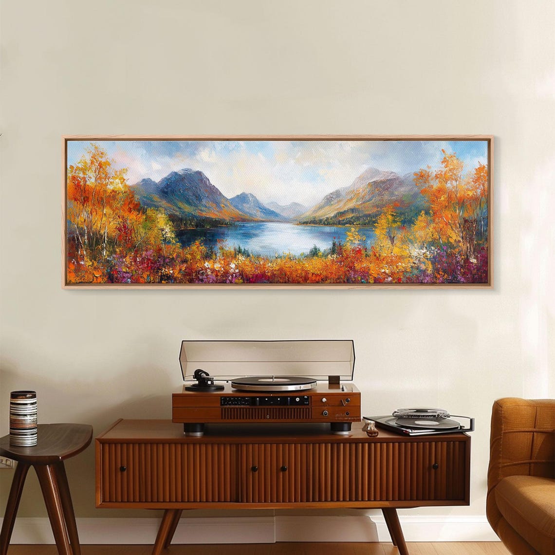 Autumn Lake Valley Colorful Foliage Mountain View Landscape Poster - Image 3
