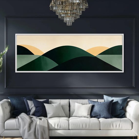 Abstract Mid Century Modern Geometric Shapes Wall Art Framed Print Mid Century Modern Home Decor Above Sofa Or Bed Boho Art