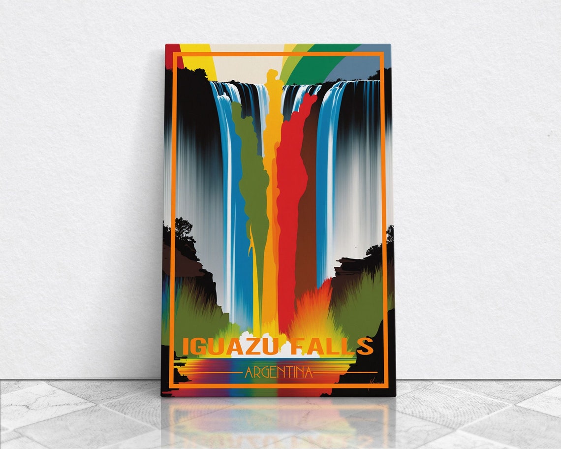 Iguazu Falls Argentina Rainbow Waterfall Vintage Travel Wall Poster - Image 6