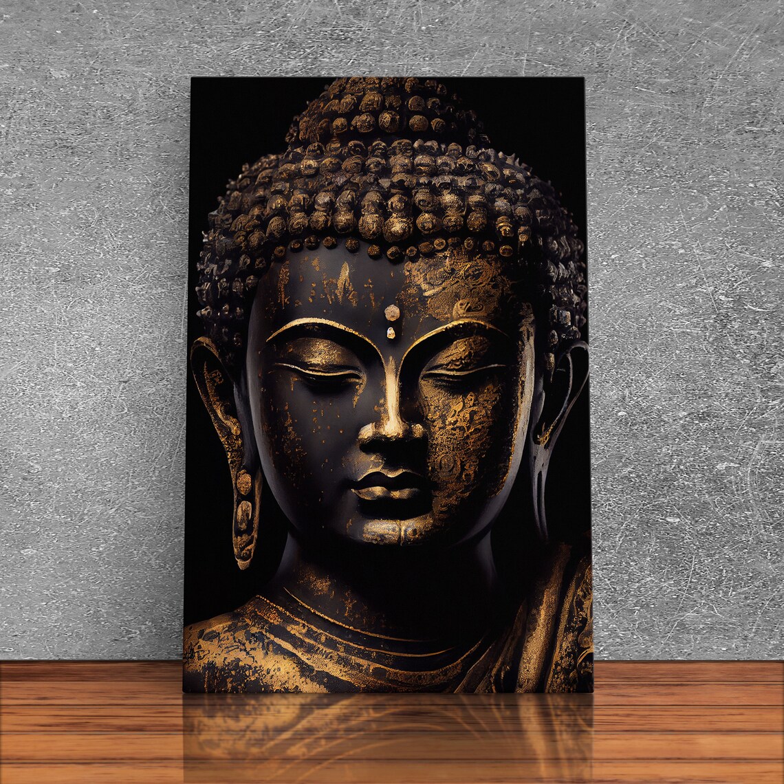 Gold And Black Buddha Zen Center Yoga Wall Art Print - Image 3