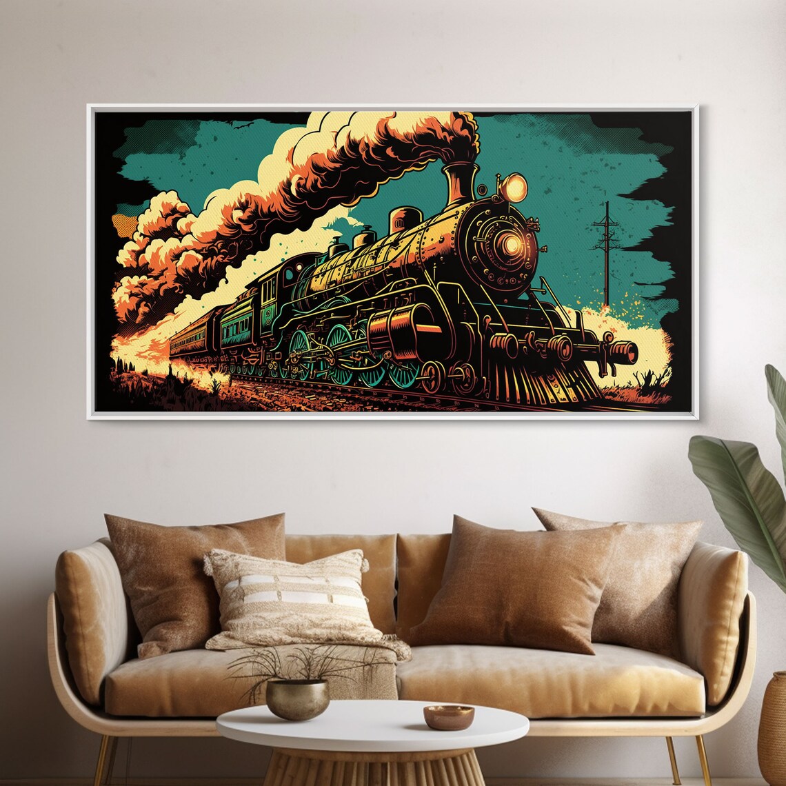 Pop Art Steam Train, Western Art Poster Print - Image 5
