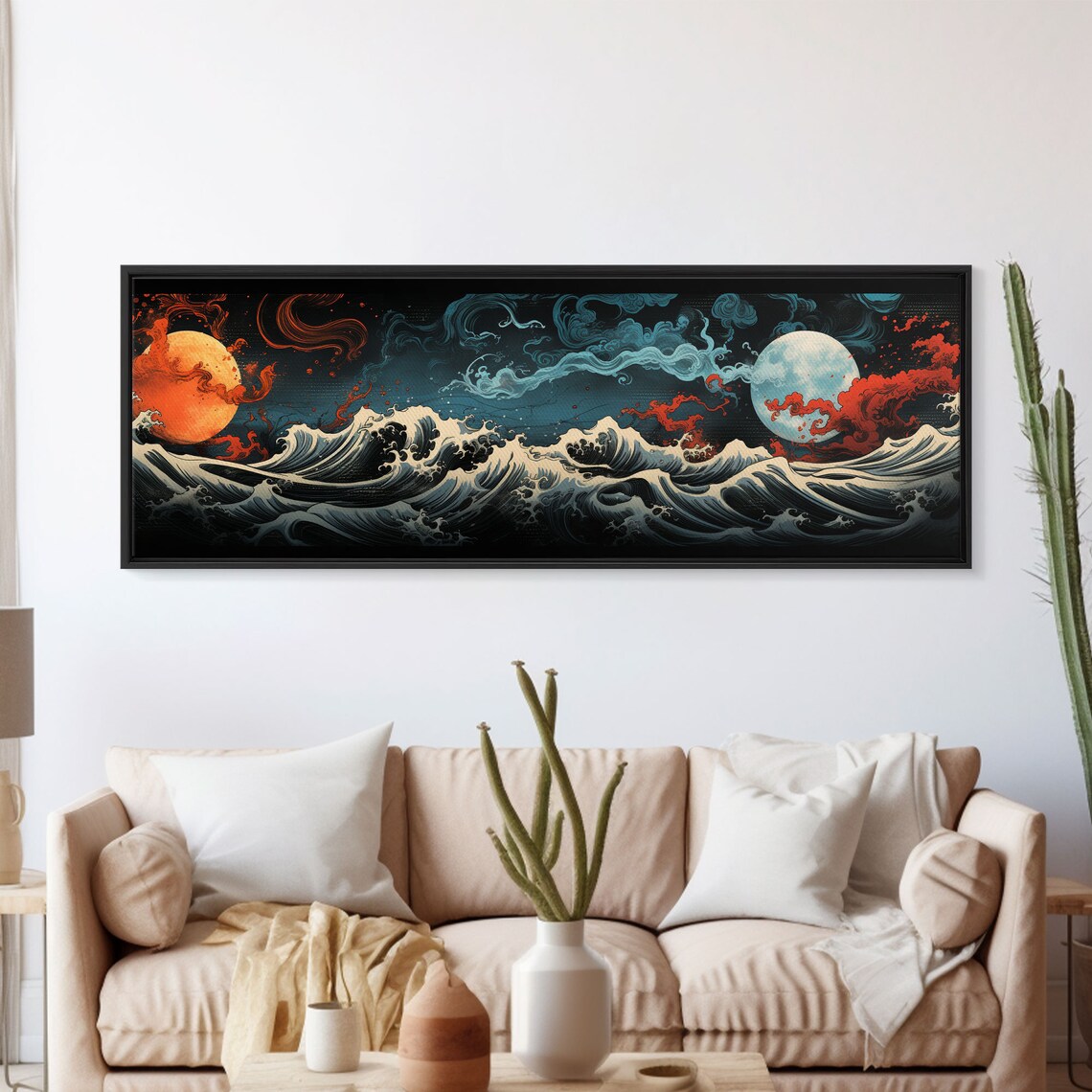 Hokusai-Inspired Japanese Minimalist Wall Art Print - Image 5