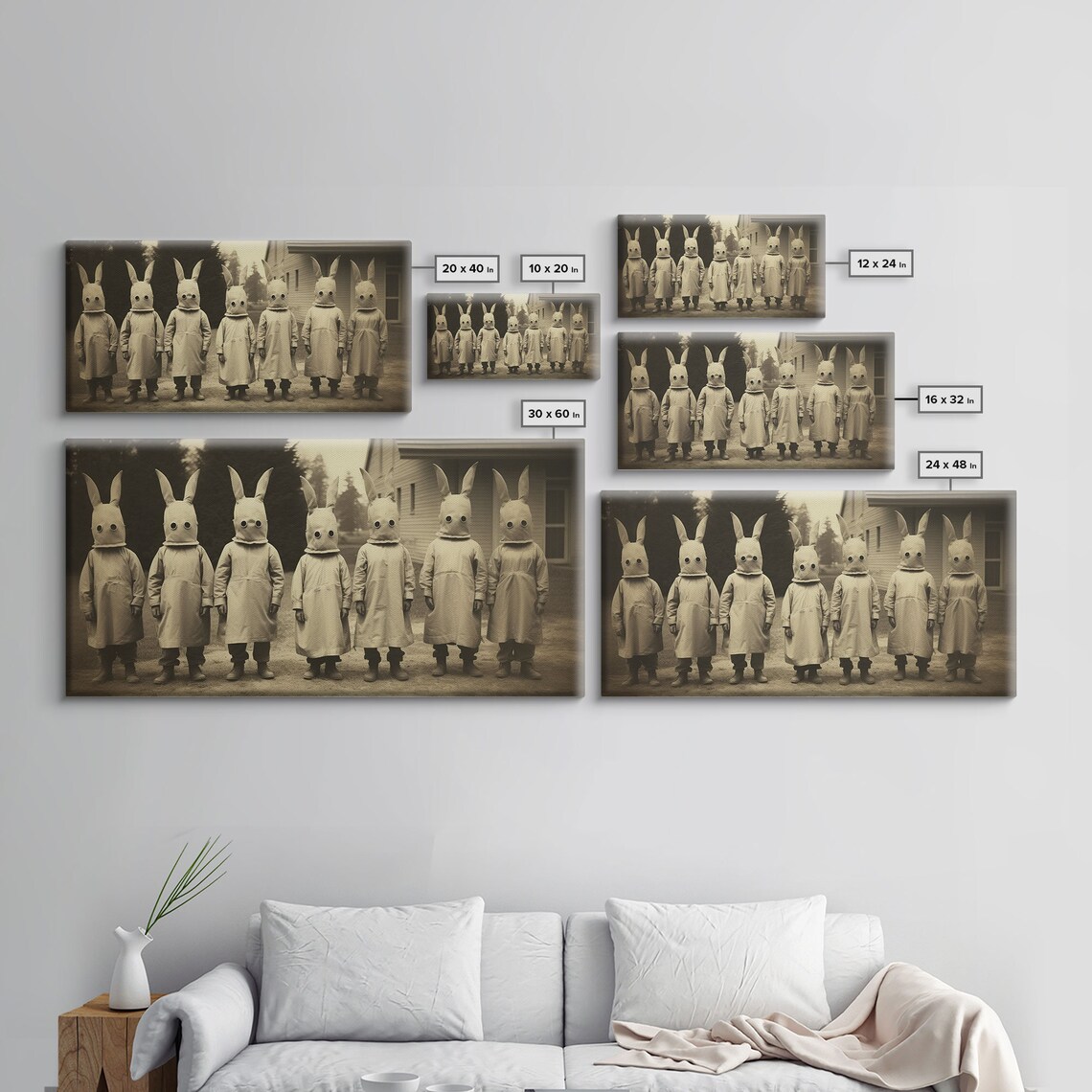 Cult Of The Bunny Creepy Halloween Tintype Art Print - Image 5