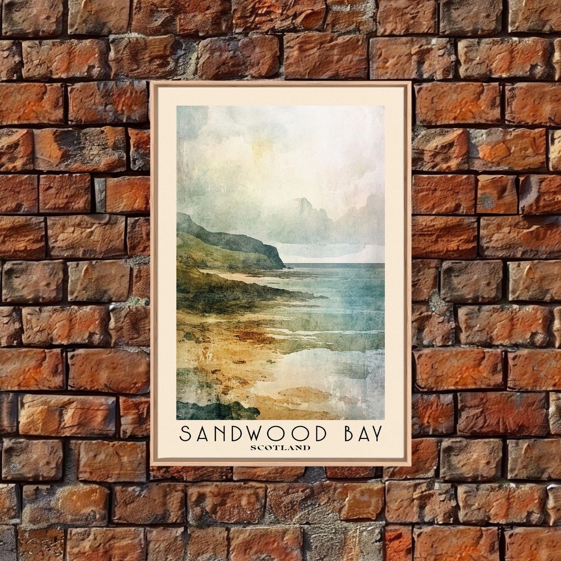 Sandwood Bay Scotland Misty Remote Cliffs Wild Coast Watercolor Poster - Image 5