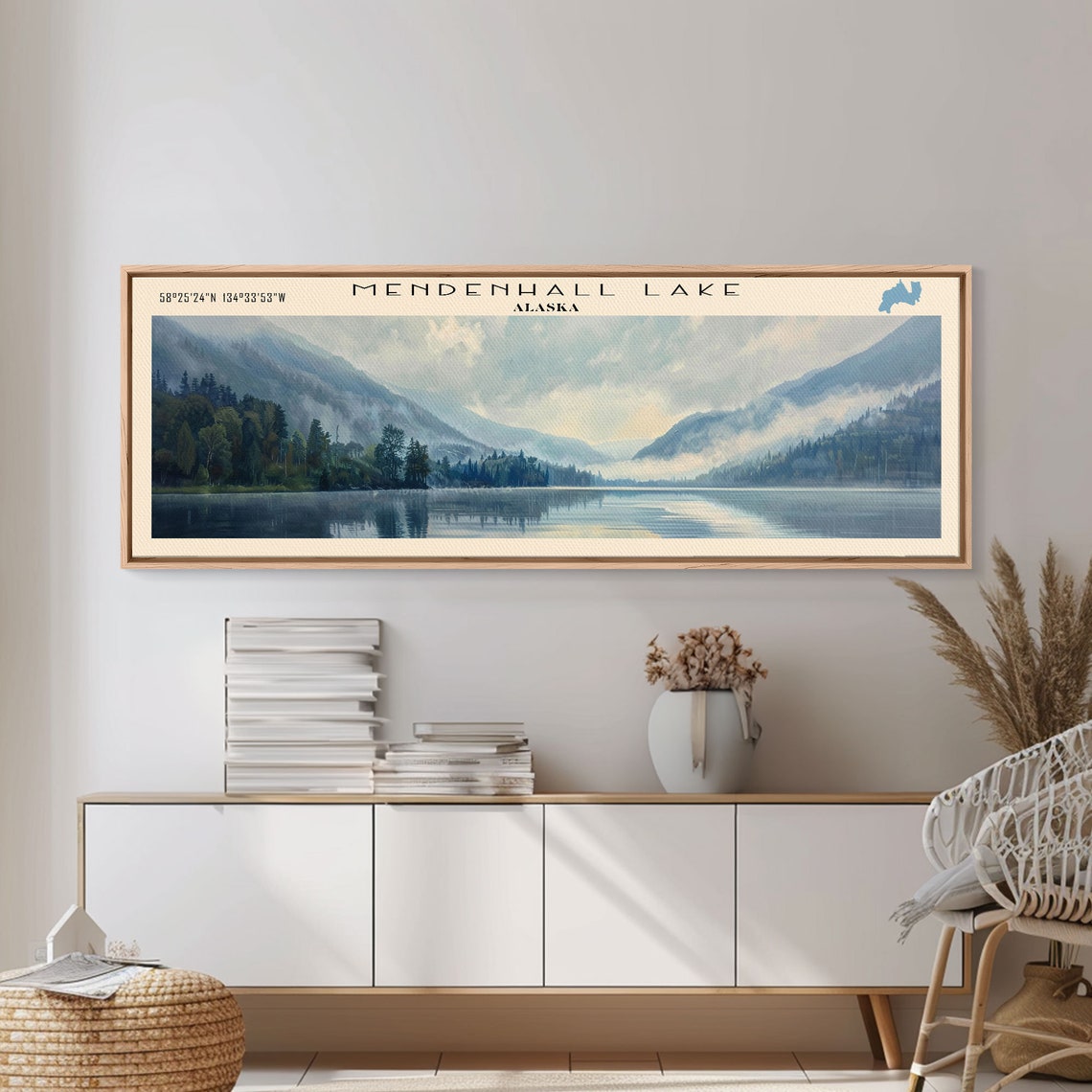 Mendenhall Lake Alaska Misty Mountain Fjords Mirror Water Lake Poster - Image 5
