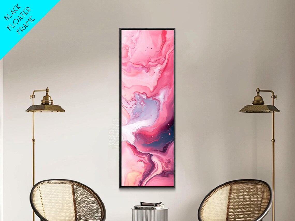 Pink Marble Fluid Abstract Swirl Blush Light Pink Modern Vertical Poster - Image 6