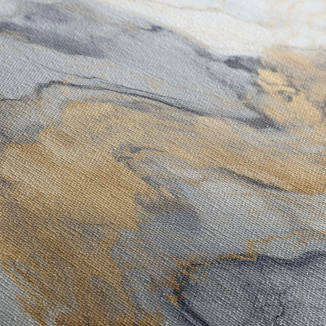 Silver Gold Marble Abstract Elegant Blue Gray Modern Luxury Wall Art - Image 2