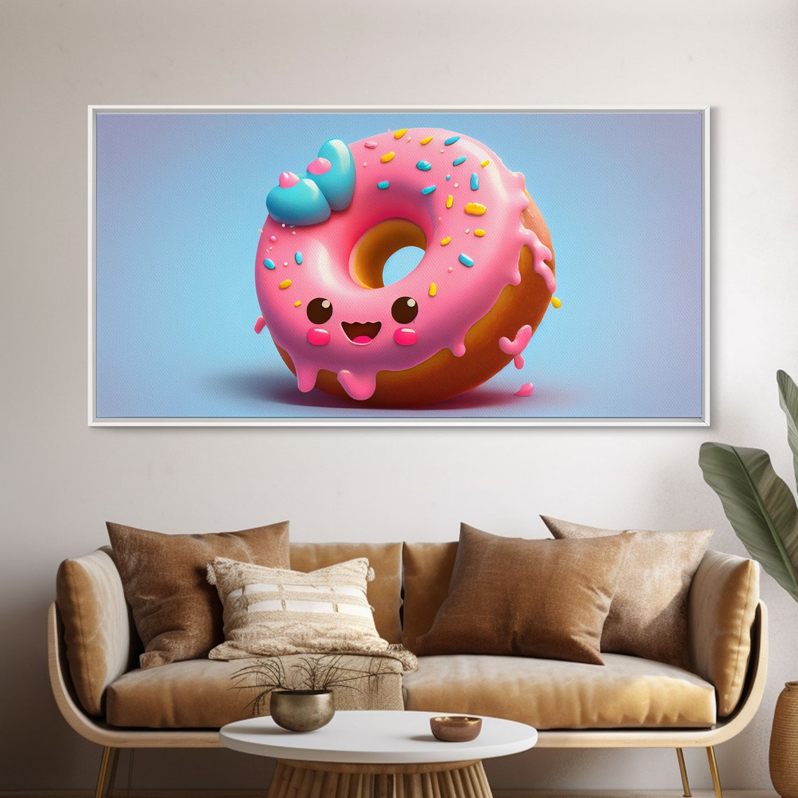 Kawaii Donut Art Framed Print Cute Kawaii Art Anime Style Wall Art - Image 5