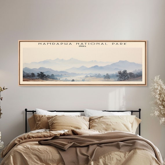 Namdapha National Park Travel Poster Print Framed Wall Art Metal Wall Art India Art Gift For Him Panoramic Wall Art Travel Gift