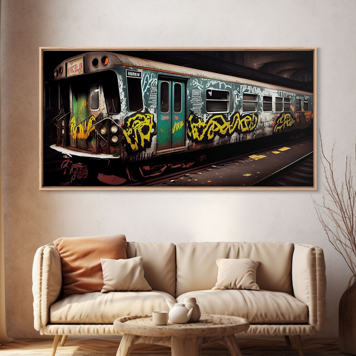 Graffiti Subway Car Underground Tunnel Urban Street Art Photo Poster - Image 4