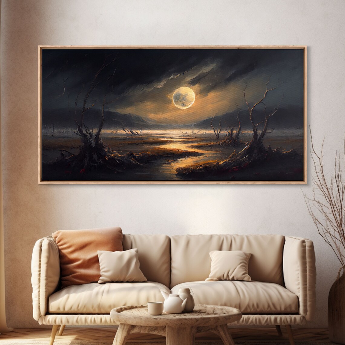 Midnight in the Swamp Fantasy Art Poster, Full Moon - Image 4