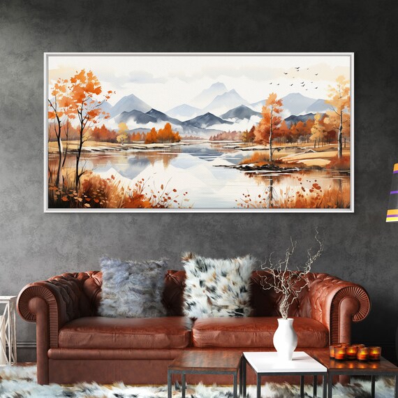 Mountain Valley Watercolor Art Print, Rolling Hills