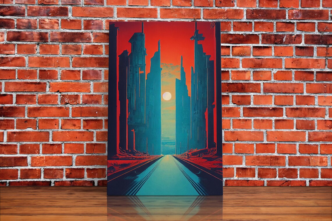 Brutalist Art Deco Dystopian City Travel Poster - Image 2