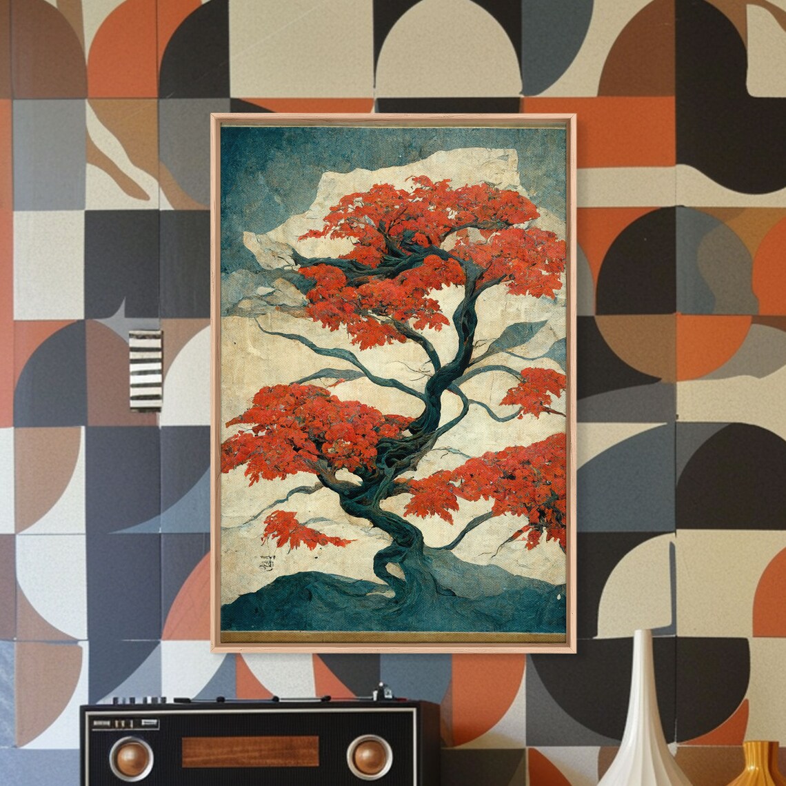Japanese Maple Tree Abstract Art Print, Japanese Style - Image 4