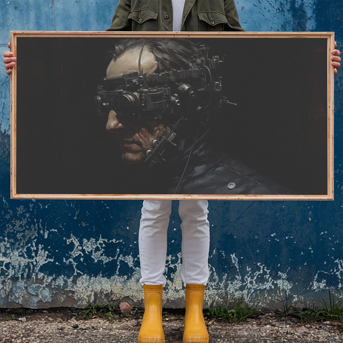 Steampunk Cyborg Mechanical Goggles Dark Portrait SciFi Horror Poster - Image 6