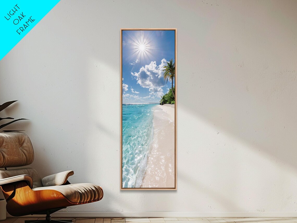 Tropical Beach Crystal Clear Turquoise Water Palm Sunny Day Poster - Image 2