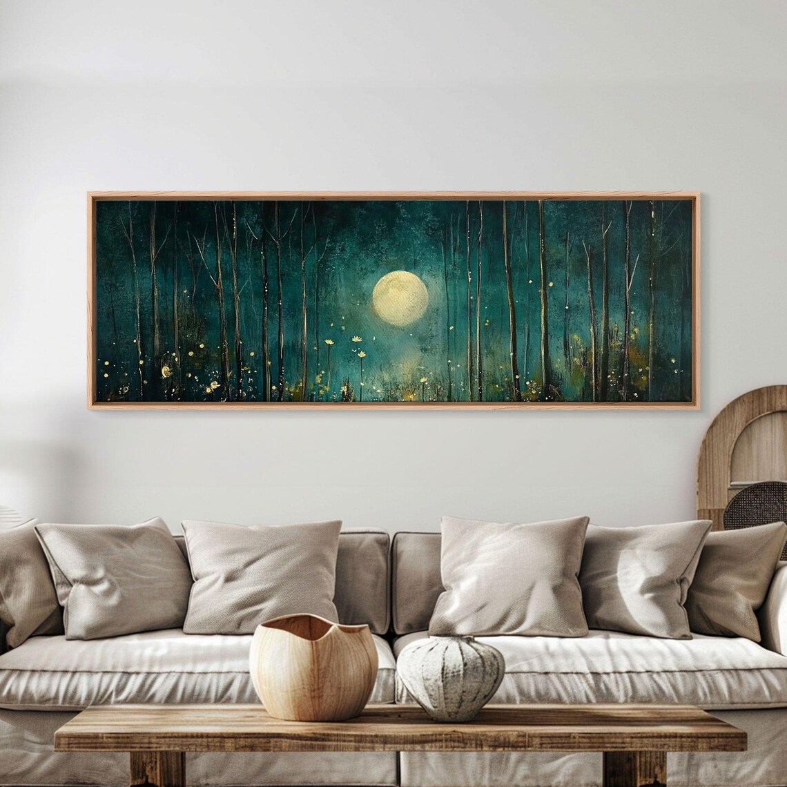 Moon Over The Forest, Vintage Dark Forest Art Print - Image 4