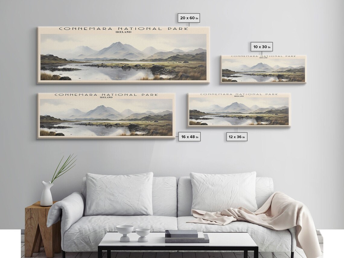 Connemara National Park Ireland Misty Mountains Lake View Travel Poster - Image 2
