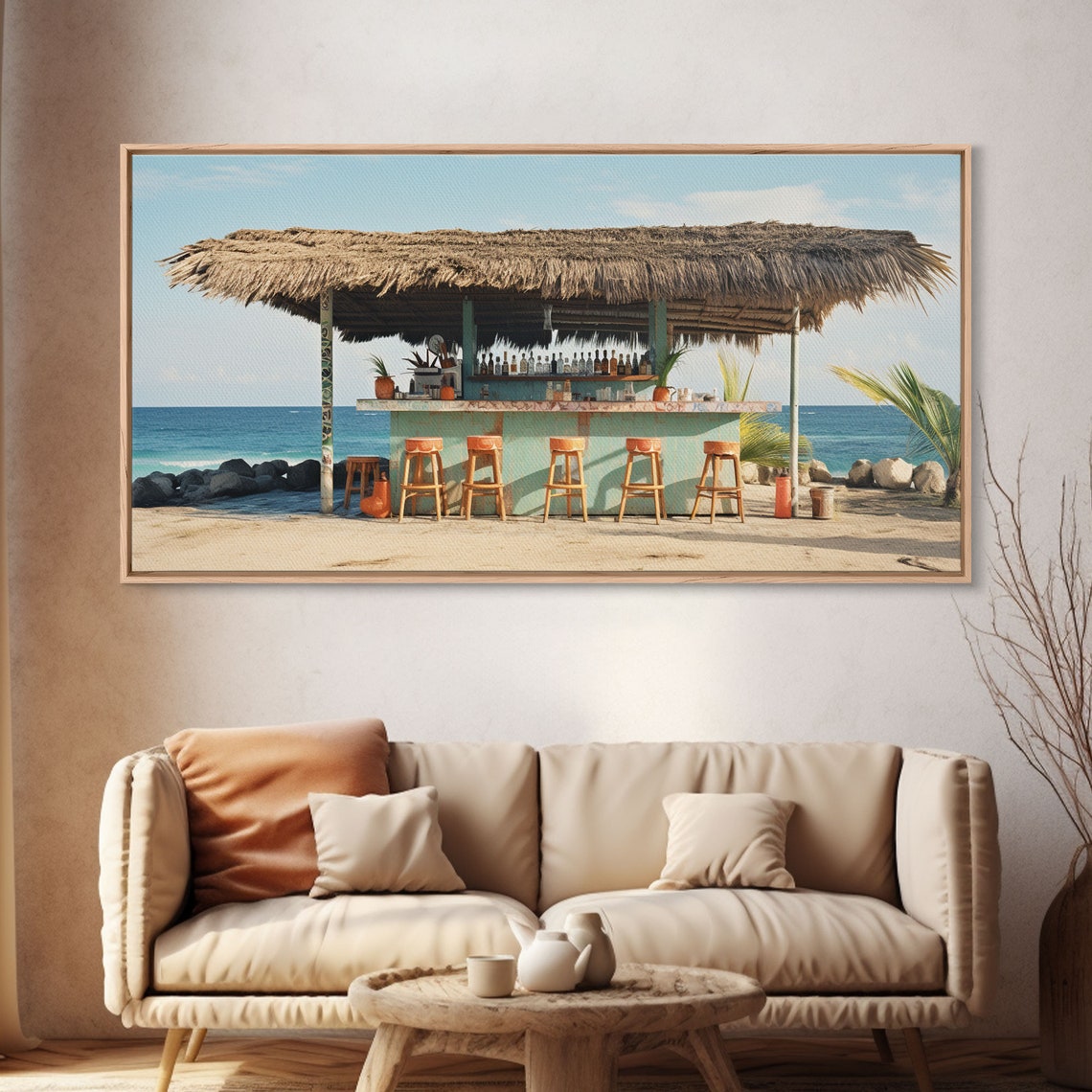 Beachside Tiki Hut Bar And Grill Framed Print Liminal Art Framed Wall Decor Beach Photography Surf Art Surf Print Nautical Decor - Image 4