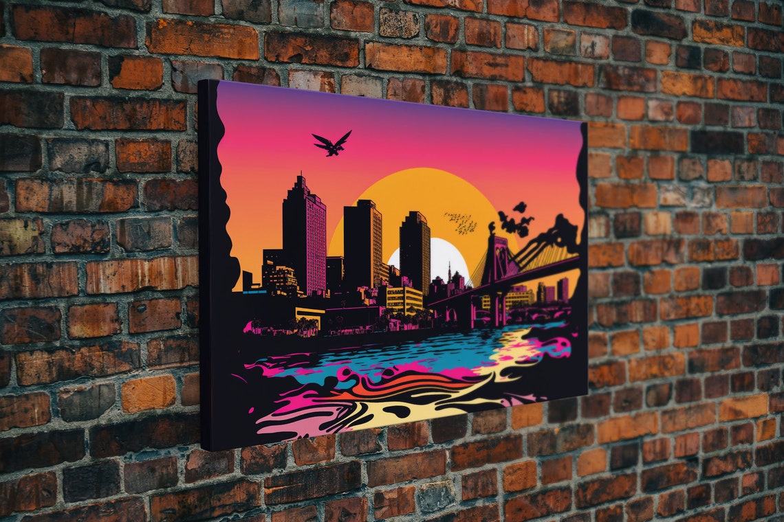 Beautiful Portland Oregon Retro Synthwave Style Sunset Art Framed Print Pacific Northwest City Art - Image 5