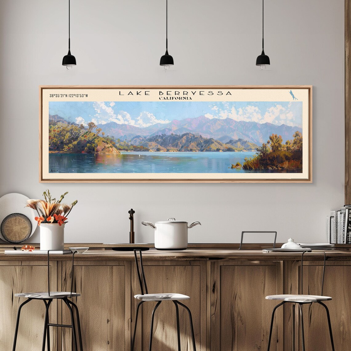 Lake Berryessa California Mountain Vista Lake View Travel Poster