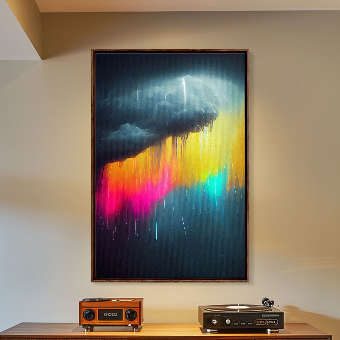 Rainbow In A Rain Cloud Abstract Poster Print - Image 5