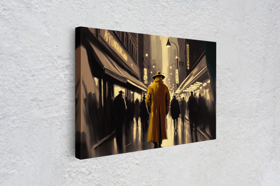 Man In Trench Coat, Noir Watercolor Art Print - Image 4