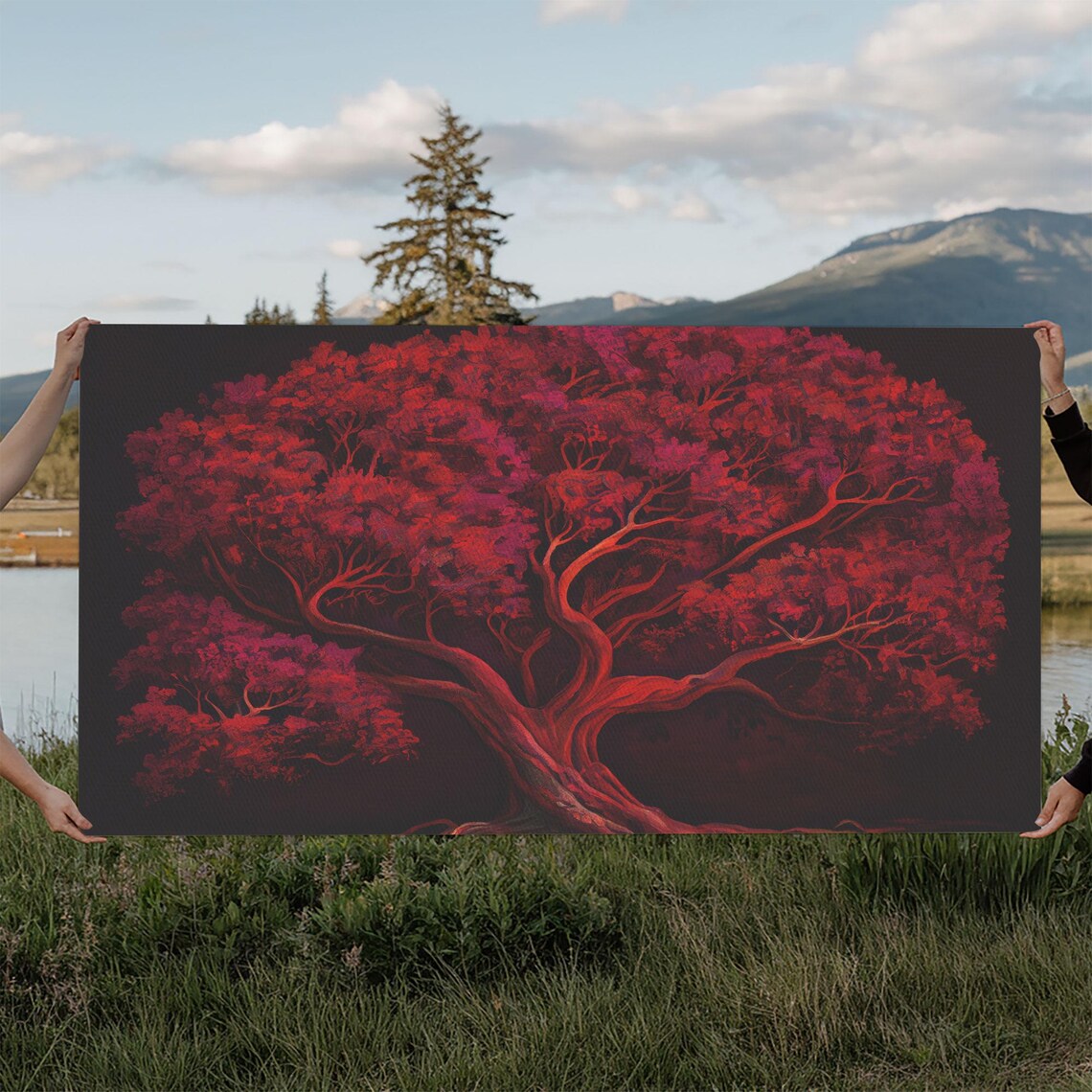 Blood Red Tree Fantasy Horror Art Print - Image 6