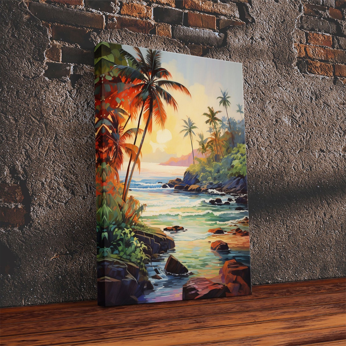 Tropical Art Print Ocean Wall Decor Seascape Art Print Wall Art Vertical Art Gift For Boss Indie Room Decor Kitchen Art