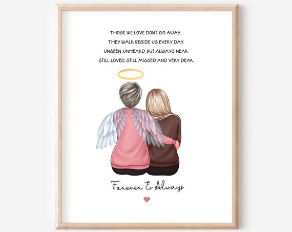 Memorial Personalised Print In Heaven In Loving Memory Remembrance Gift Sympathy Gift Mum Mom In Heaven Bereavement Gift